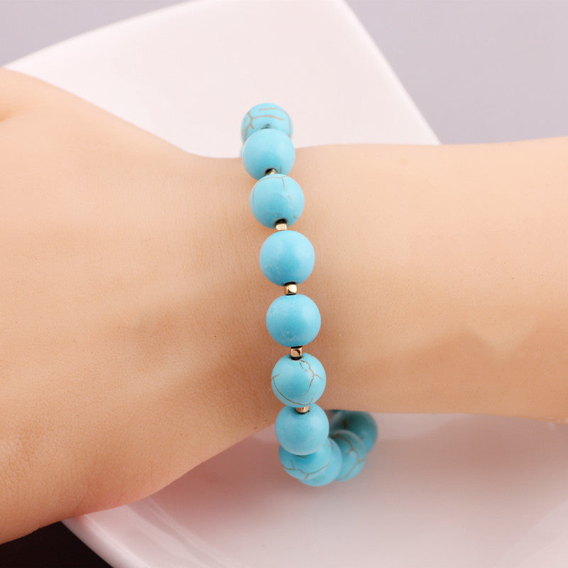 Turquoise Natural Stone Bead Bracelet