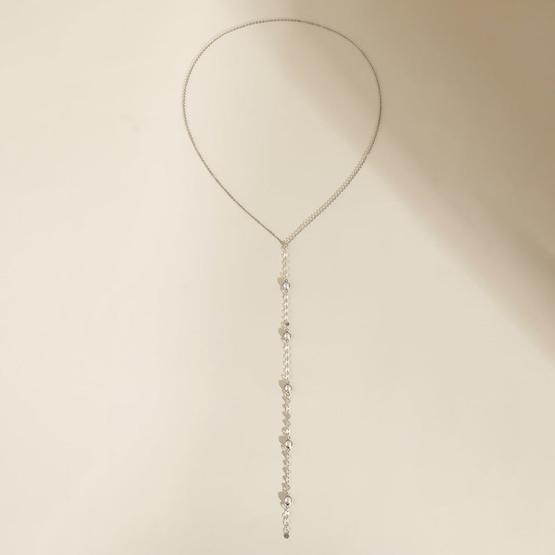 Crystal Stone Long Tassel Necklaces for Women