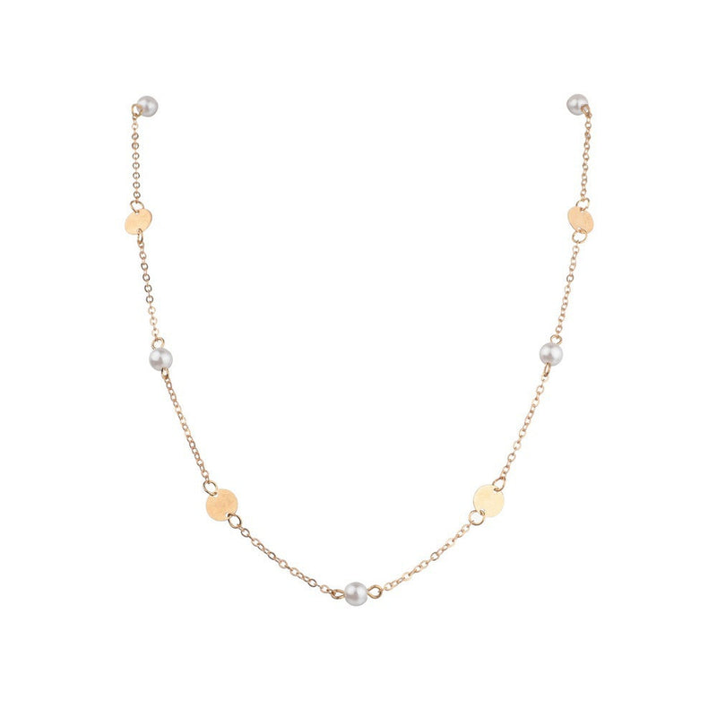 Pearl Disc Chain Necklace