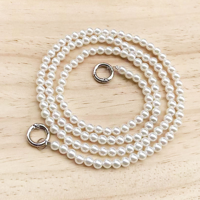 Lady Hand Bag Chain Bags White Pearl Chain