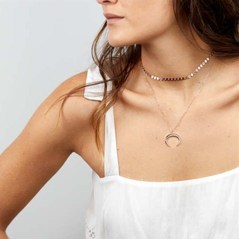 Bohemian Double Horn Necklace for Women