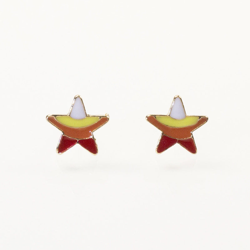 Enamel Jewelry Star Earrings