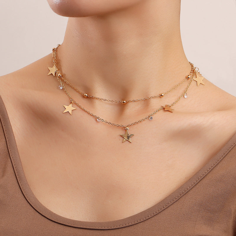 Star Charm Double Chain Necklace