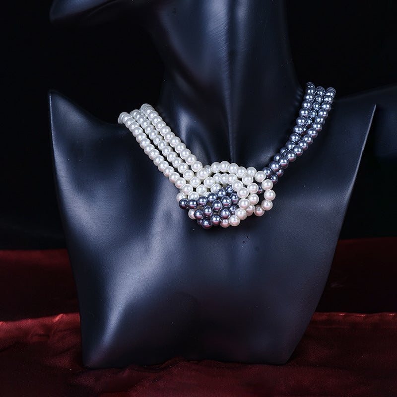 Knotted Multi-layer Pearl Necklace