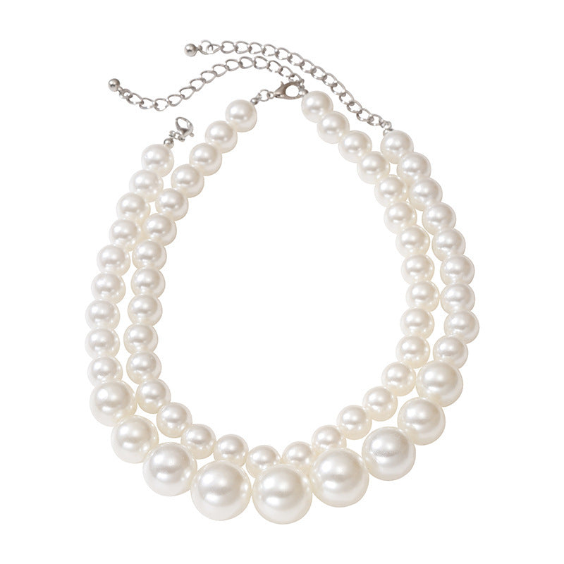 Exaggerated Chunky Big White Beads Choker Necklace