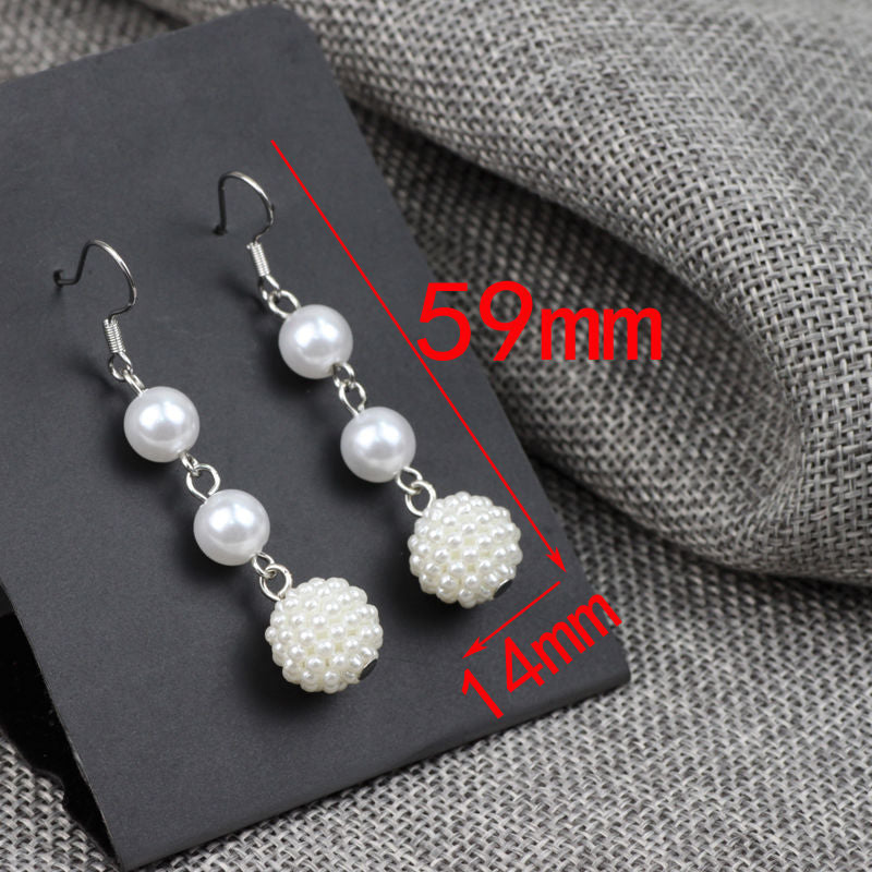 Elegant Women Long Tassel Pearl Earrings