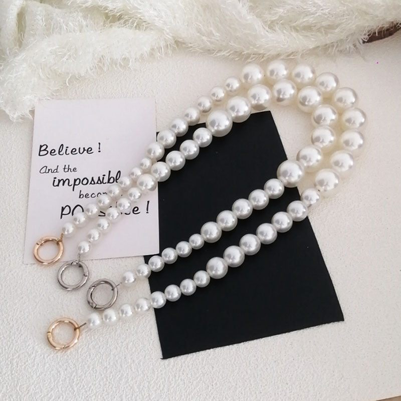 Large Pearl Beaded Chain Shoulder Strap Bag Cute Accessories