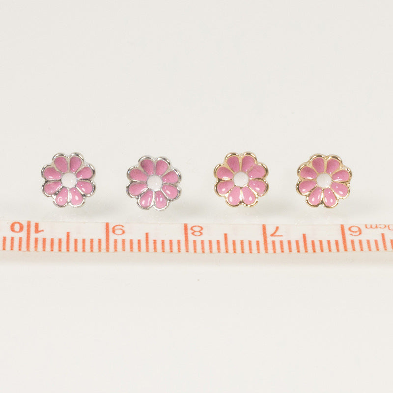 Flower Enamel Stud Earrings