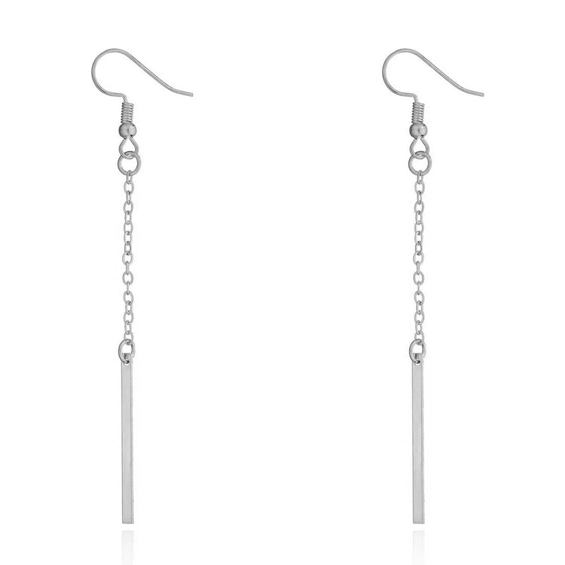 Long Chain Bar Simple Earrings