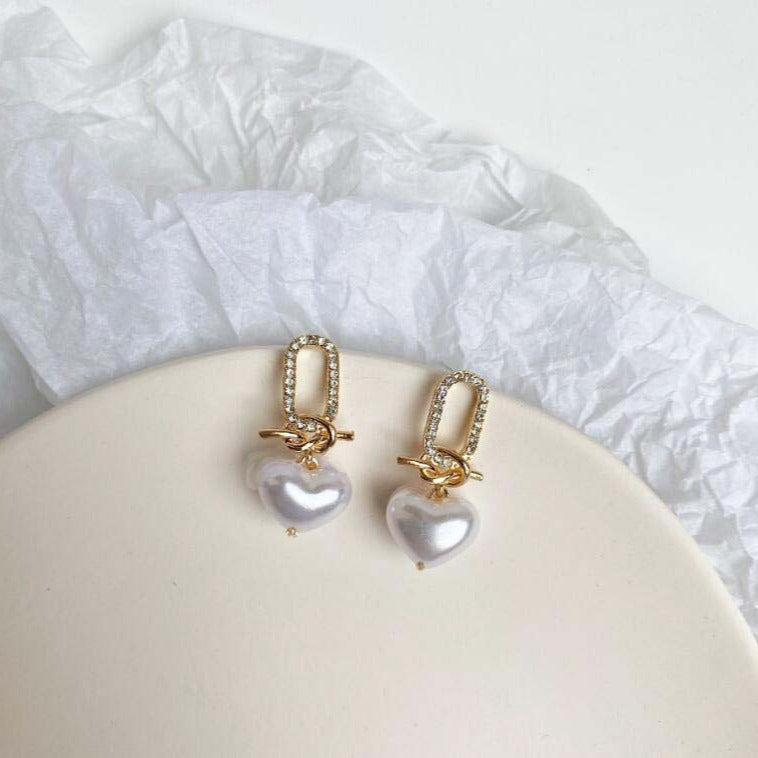 Pearl Geometric Stud Earrings