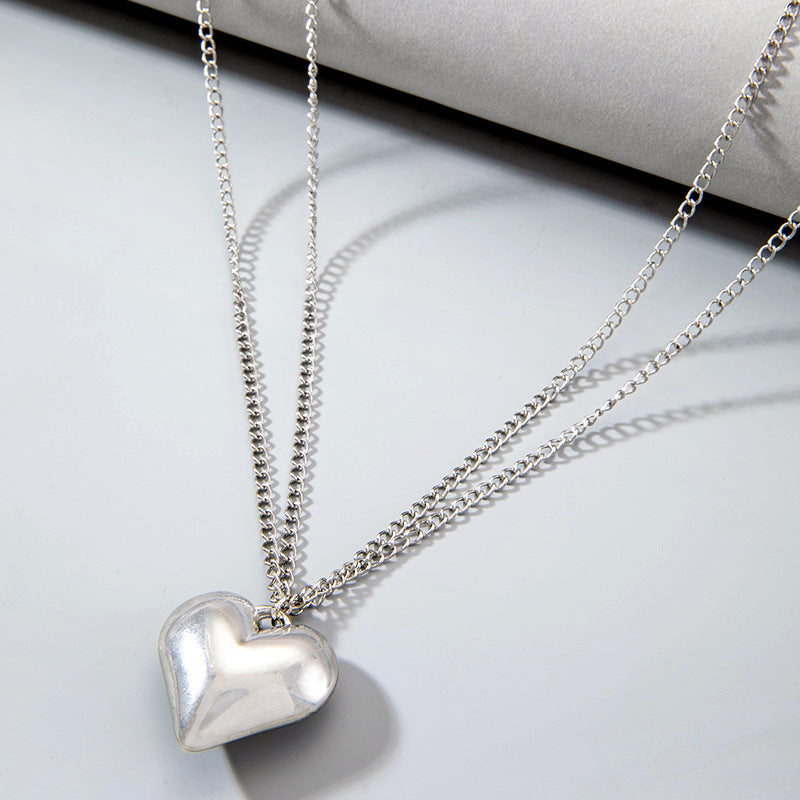 Love Heart Pendant Chest Chain for Women