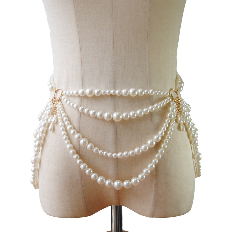 Multi-Layer Pearl Belt New Bead Skirt Chain