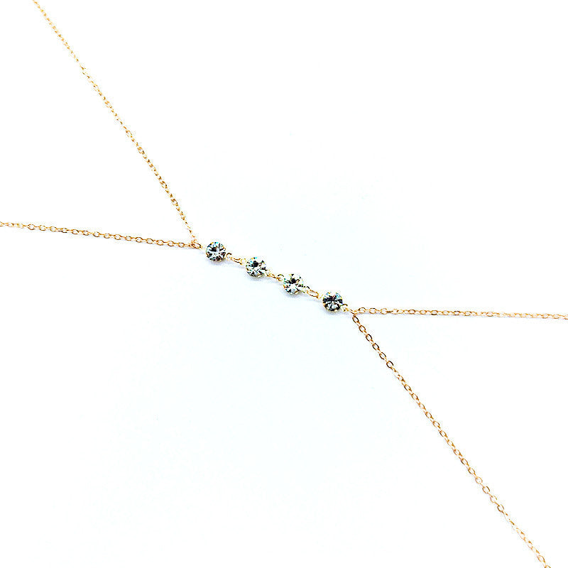 Rhinestone Chain Tassel Body Chain