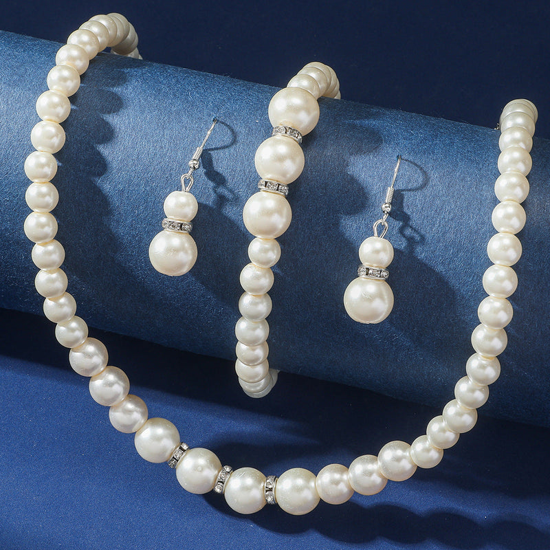 Vintage Pearl Wedding Bridal Jewelry Set
