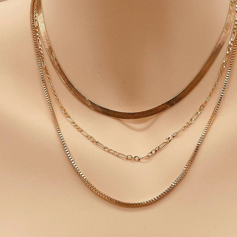 Versatile Cuban Multilayer Figaro Chain Necklace