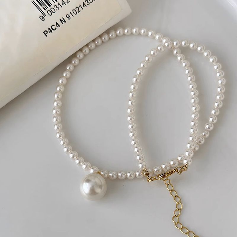 Vintage Pearl Beaded Necklace Chain Girls