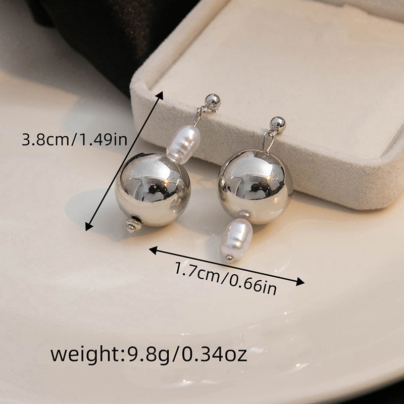 Metallic Ball Pendant Drop Earring