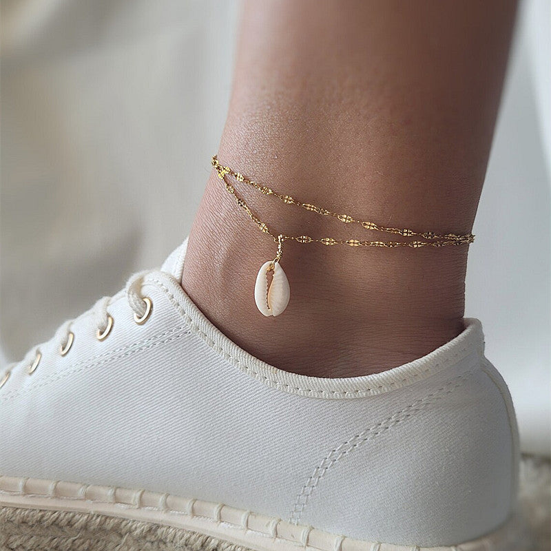 Summer Fashion Beach Shell Pendant Feet Chain