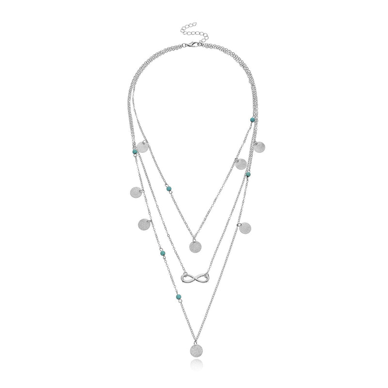 Round Sequin Turquoise Beads Pendant Necklace