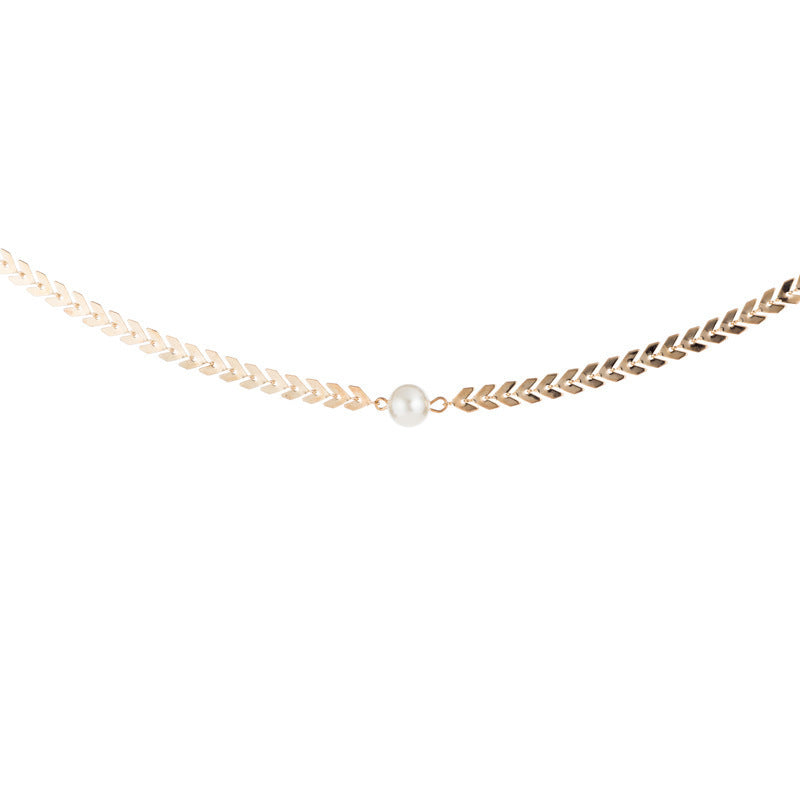 Snake Chain Pearl Elegant Necklace Fashion Jewelry