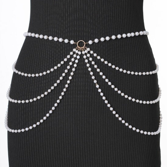 Multilayer Pearl Waist Chains