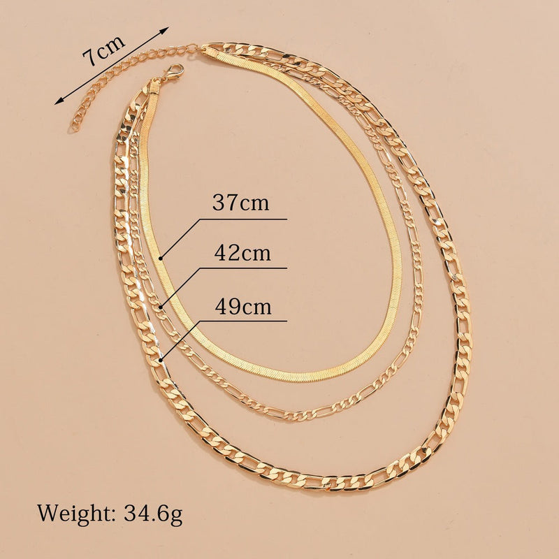 Multilayered Snake Chain Choker Necklace Jewelry