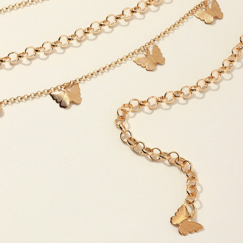 Multi Layer Belly Body Chain Bikini Metal butterfly Body Waist Chain
