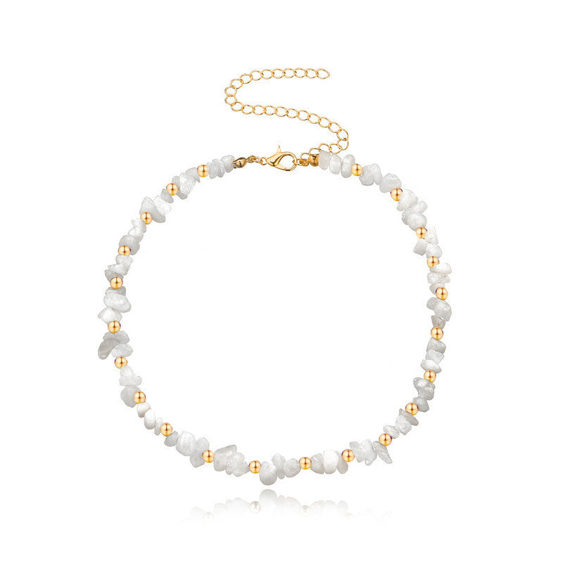 Irregular Natural Stone Beaded Necklace