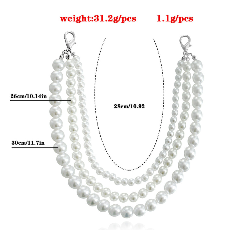Three-Layer High Gloss Pearl Shoe Charms Chains Foot Decoration