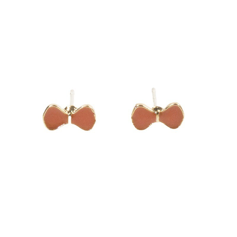 Enamel Bowknot Stud Earrings Jewelry