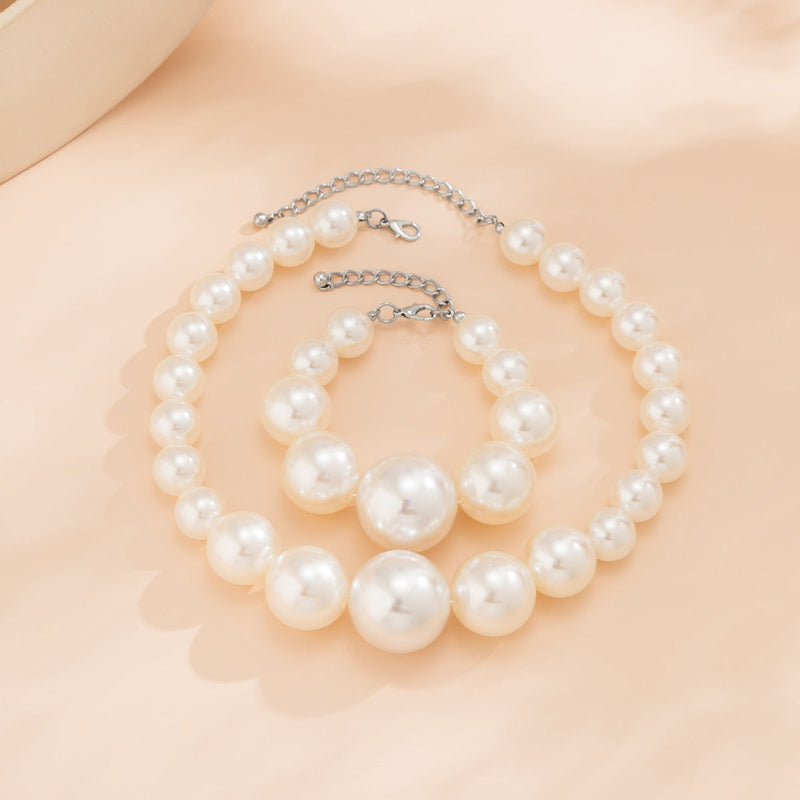 Retro Chocker Pearl Beads Necklace Jewelry