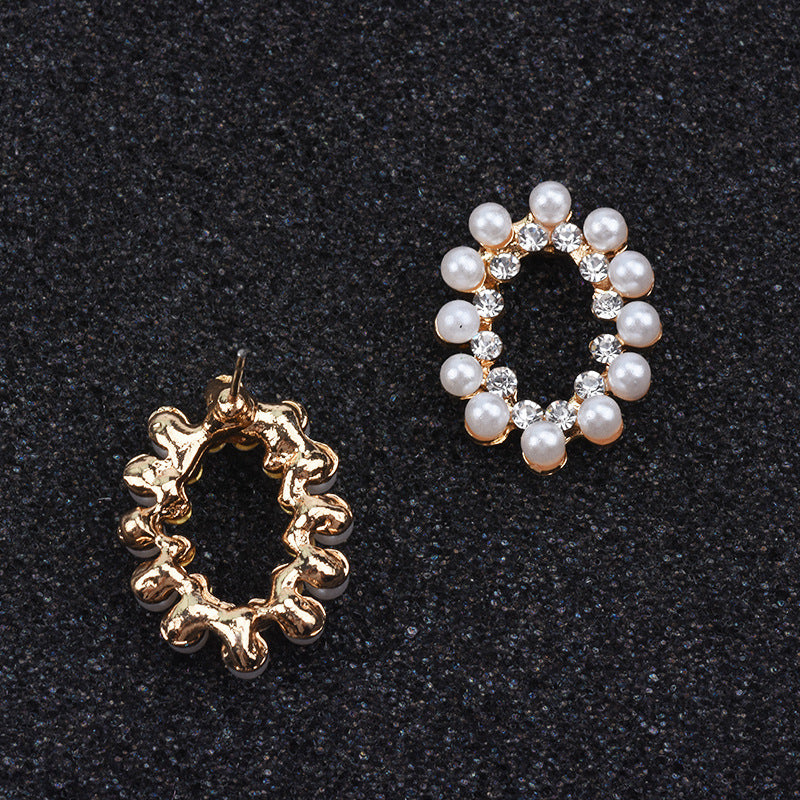 Rhinestone Flower Hoop Earrings