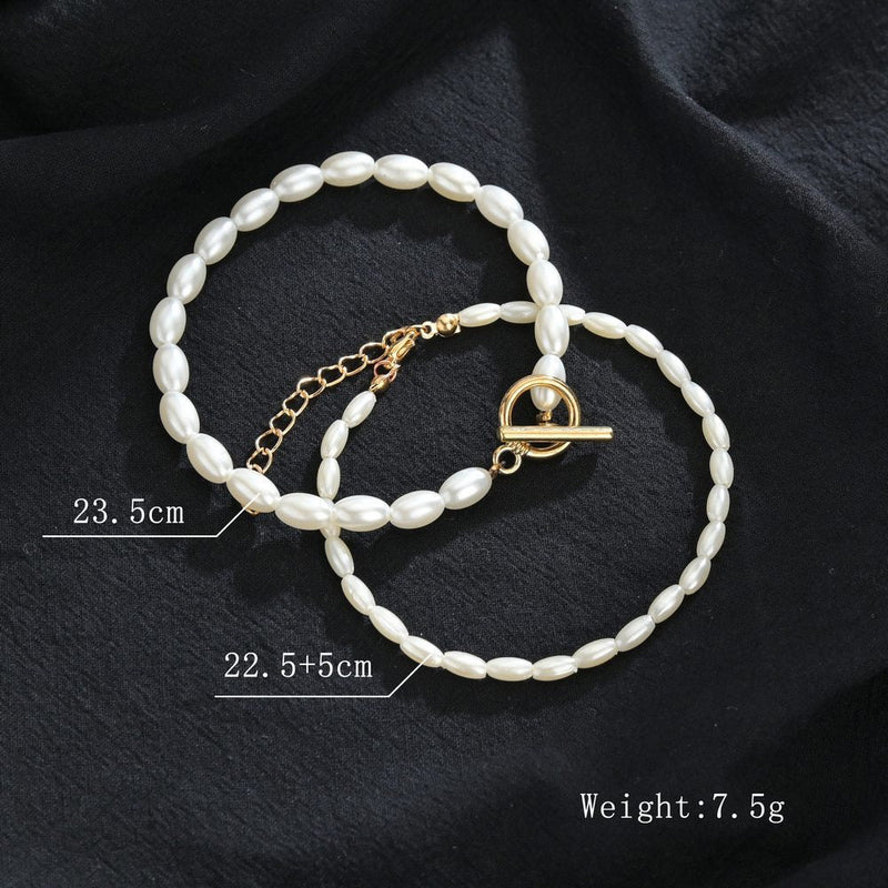 Double Pearl Layer Anklet Jewelry