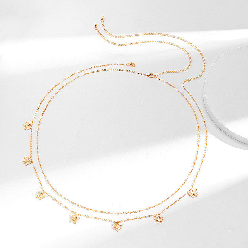 Mini Butterfly Pendant Waist Chain Elegant Waist Belly Chain