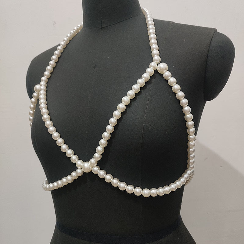 Pearl Necklace Sexy Beach Bikini Chest Chains