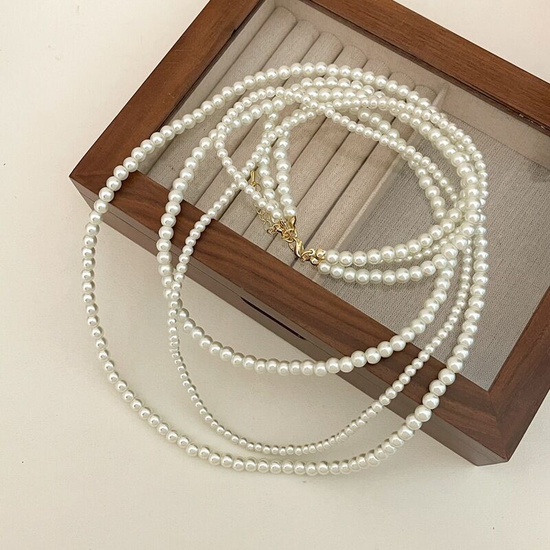 Pearl Necklace Multilayer Pearl Beaded Luxury Choker for Women