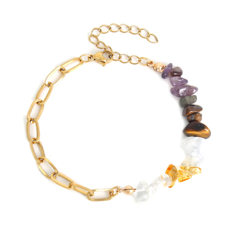 Colorful Irregular Natural Crystal Charm Bracelet