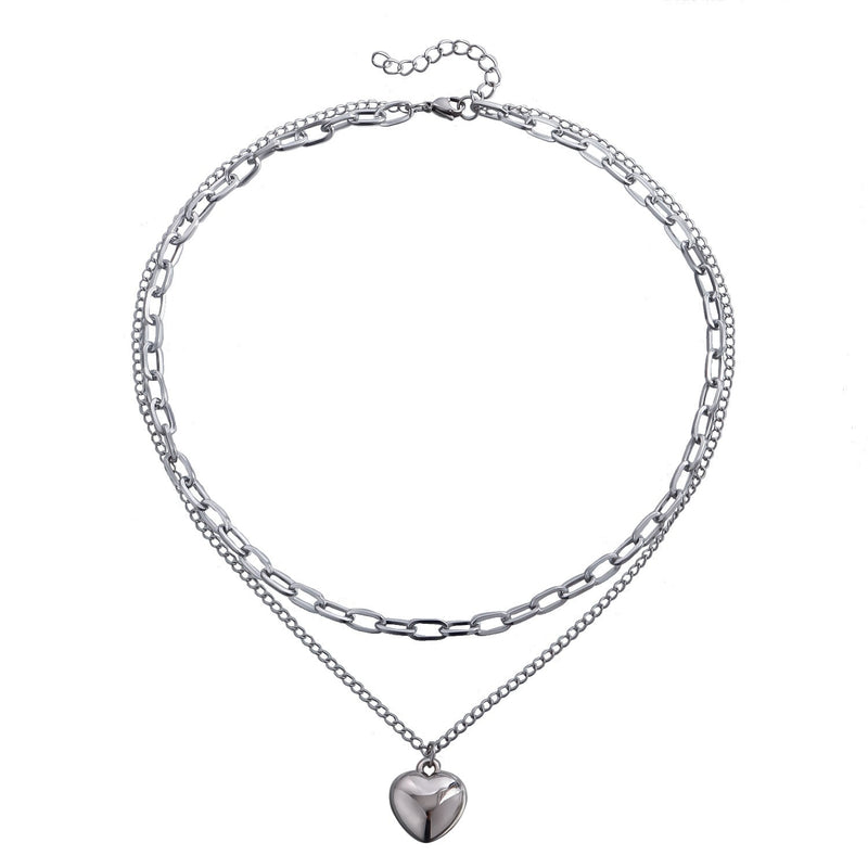 Double Layer Steel Necklace love Necklace