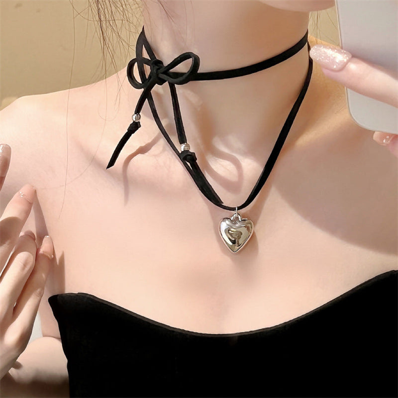 Rope Bow Tie Adjustable Necklace
