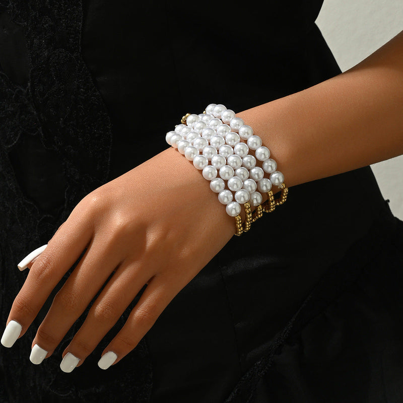 Pearl Stretch beaded Bracelet Set