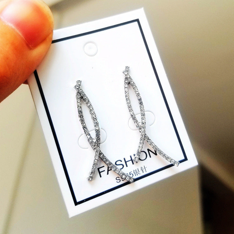 Geometric Lines Cross Earrings