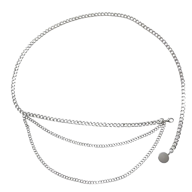 Multilayer Metal Waist Chain Dress Belts Metal Belt