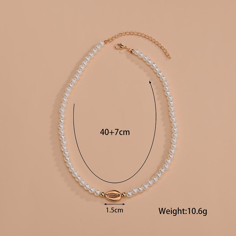 Shell Shape Pearl Choker Necklaces