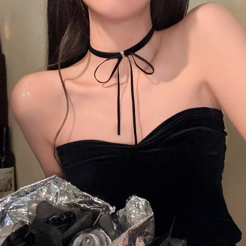 Retro Black Red Velvet Choker Necklaces