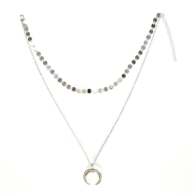 Bohemian Double Horn Necklace for Women