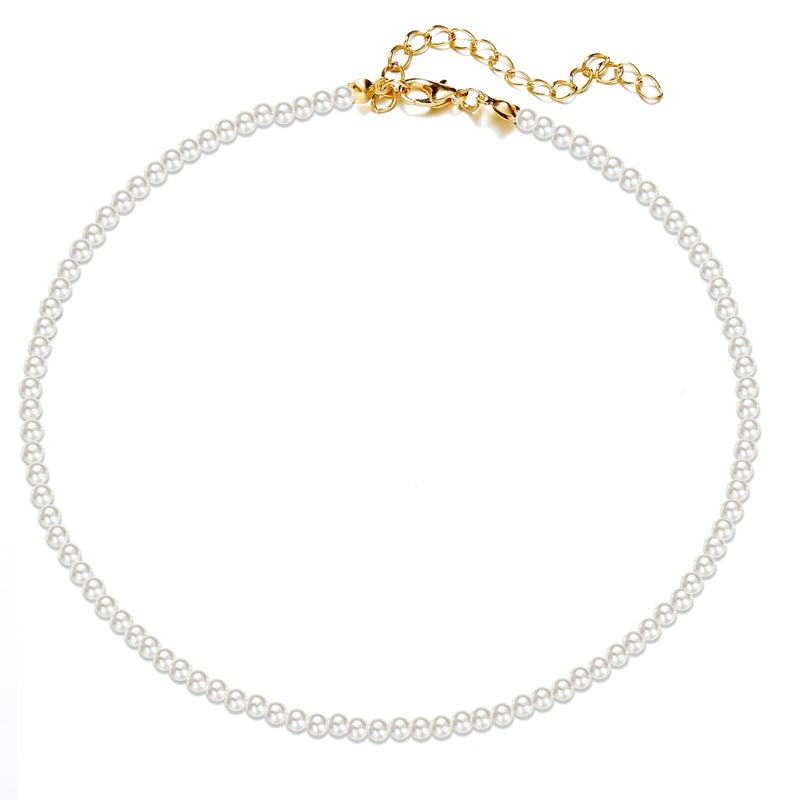 Elegant White Imitation Pearls Necklace Choker Women