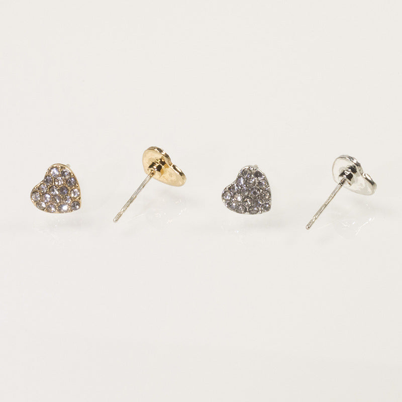 Metal Love Heart Rhinestone Earring