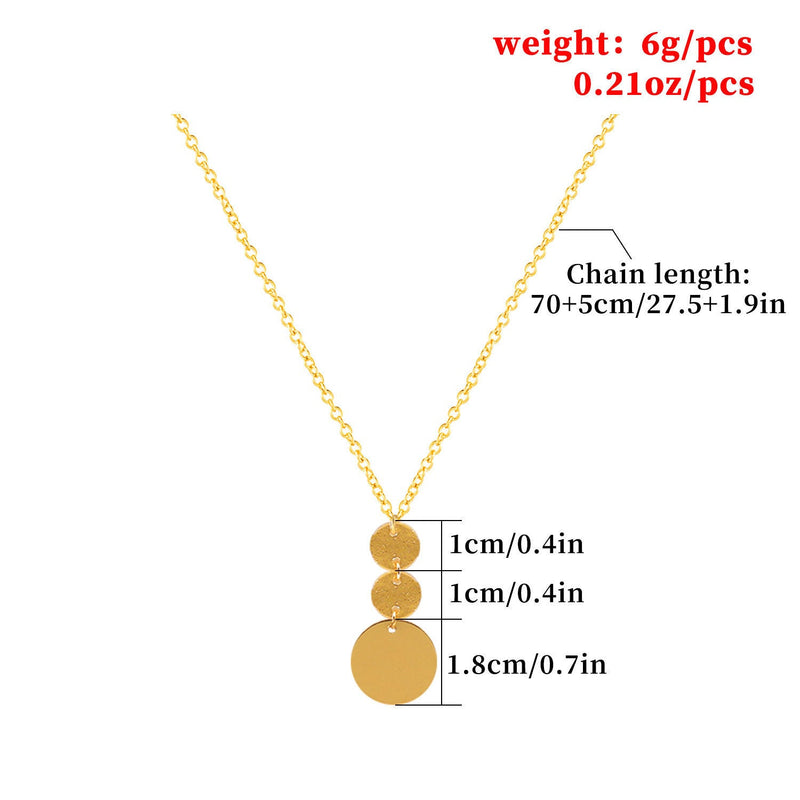 Long Disc Pendant Necklace
