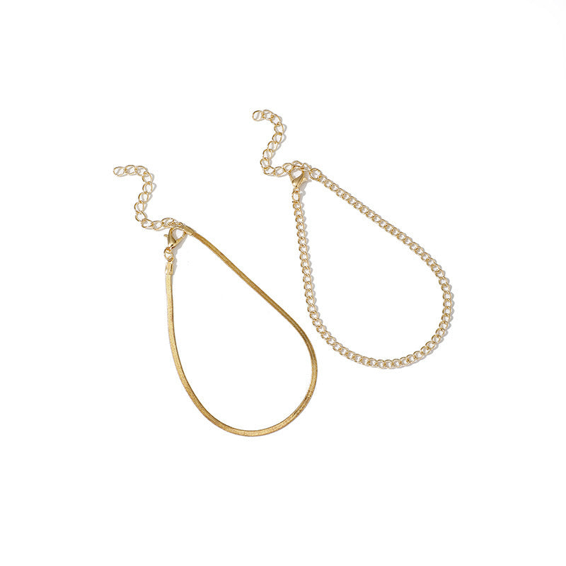 Flat Snake Chain Blade Chain Anklet Jewelry