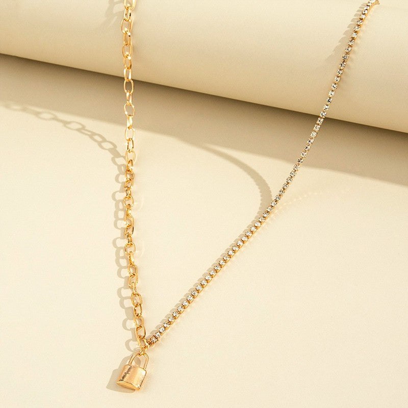Cuban Chain Lock Pendant Necklace